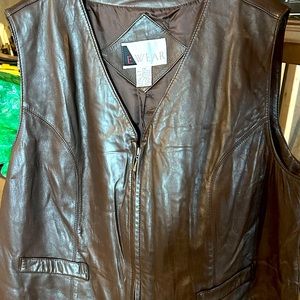 Chocolate 100% Brown Leather Vest